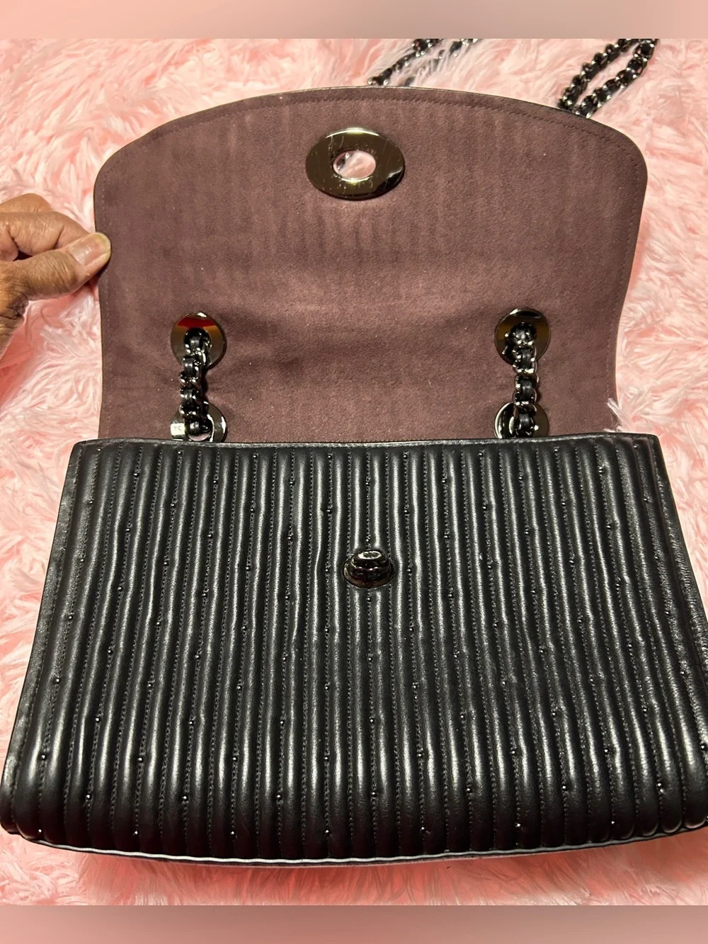 Coach Parker w/Quilting & Rivets/Black